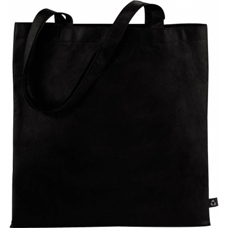 Nákupná taška z netkaného textilu, čierna Nákupná taška z netkaného textilu, čierna